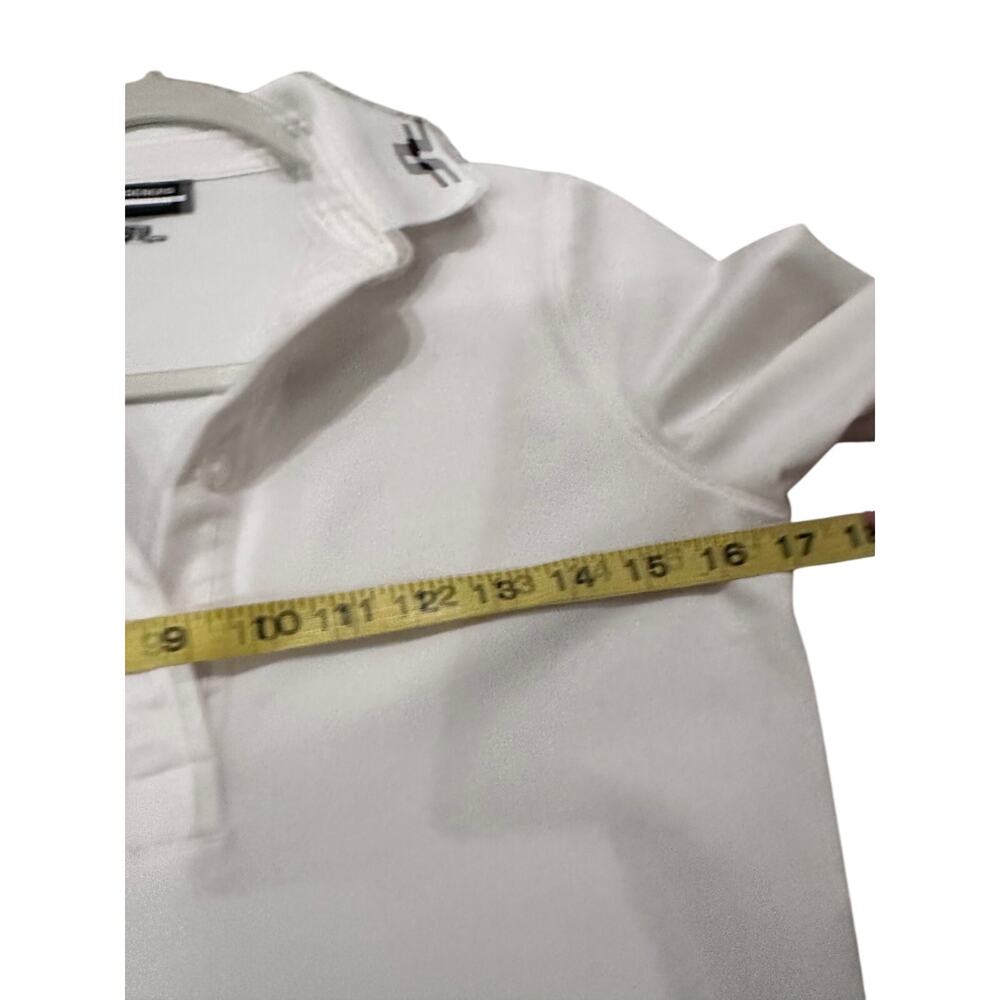 J.Lindeberg Tour Tech Long Sleeve Golf Polo Shirt White Size S Bridge Logo EUC - Picture 8 of 13